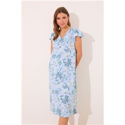 Camisón midi 100% algodón estampado flores