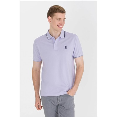 Erkek Lila Basic Polo Yaka Tişört
