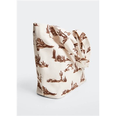 Bolso shopper estampado -  Mujer | MANGO OUTLET Melilla