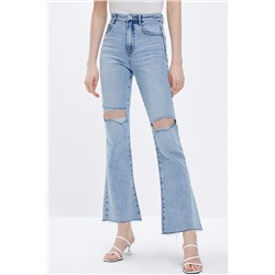 Vaquero bootcut 7/8 de tiro alto Azul claro