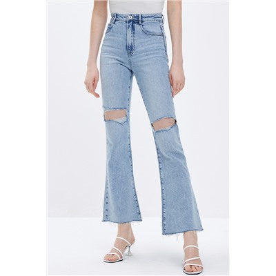 Vaquero bootcut 7/8 de tiro alto Azul claro