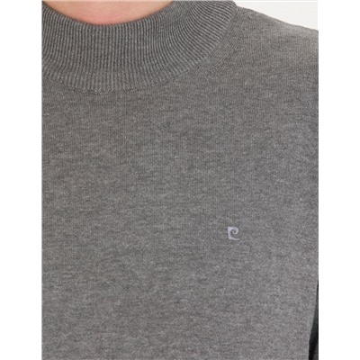 Gri Melanj Slim Fit Yarım Balıkçı Basic Triko Kazak