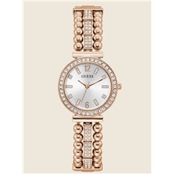 Rose Gold-Tone and Rhinestone Analog Watch
