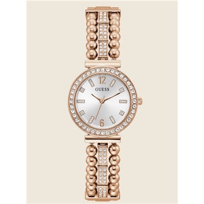 Rose Gold-Tone and Rhinestone Analog Watch