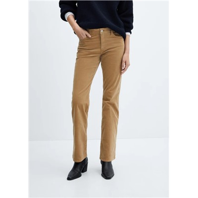 Pantalón flare tiro medio pana