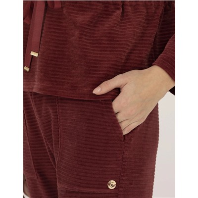 Bordo Comfort Fit Kapüşonlu Sweatshirt