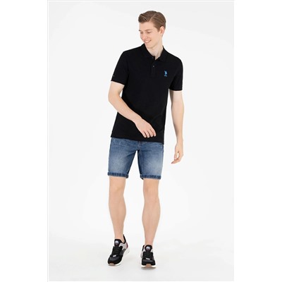 Erkek Siyah Basic Polo Yaka Tişört
