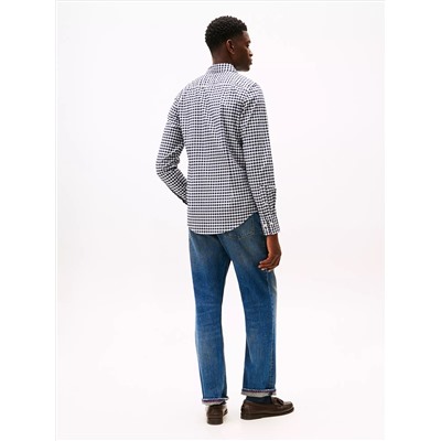 Slim Fit Stretch Gingham Oxford Shirt