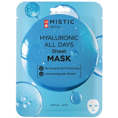 MISTIC HYALURONIC ALL DAYS Sheet mask Тканевая маска для лица с гиалуроновой кислотой 24мл