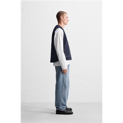 CHALECO DENIM COSTURAS