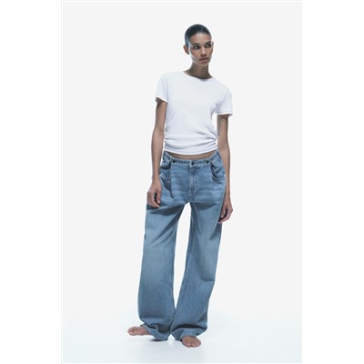 T-SHIRT WITH CONTRASTING RIBBED TRIMS