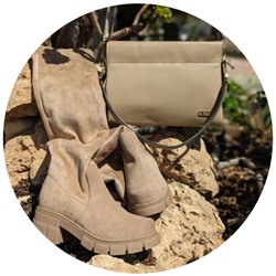 Ab.Zapatos Botines-medias 22 Taupe+Ab.Zapatos PELLE Milan (930) taupe АКЦИЯ