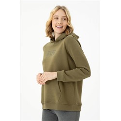 Kadın Haki Basic Sweatshirt