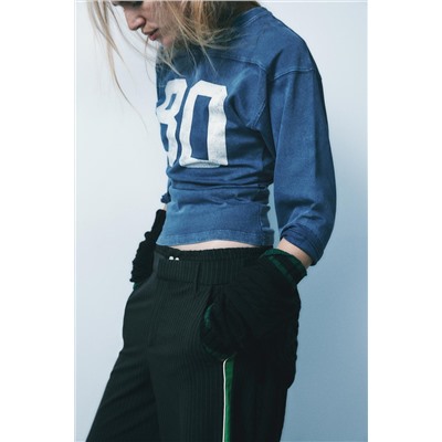 VARSITY WASHED EFFECT T-SHIRT
