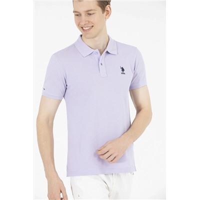 Erkek Lila Basic Polo Yaka Tişört
