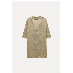 OVERSIZE JACQUARD KNIT POLO SHIRT