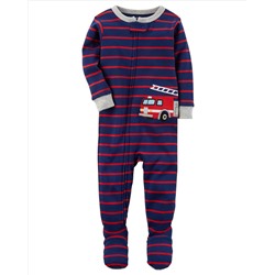 1-Piece Firetruck Snug Fit Cotton PJs
