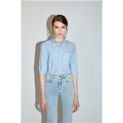Camisa de rayas Celeste y blanco