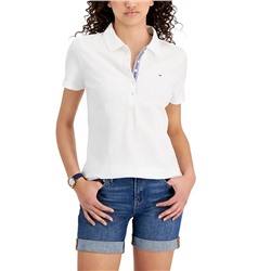 Tommy Hilfiger Women's Solid Short-Sleeve Polo Top