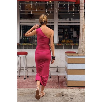 ASYMMETRIC DRAPED DRESS