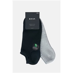Avva Erkek Gri-siyah 2'li Bambu Patik Çorap B008506