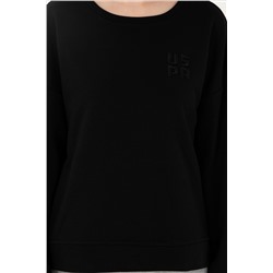 Kadın Siyah Basic Bisiklet Yaka Sweatshirt
