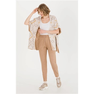 Kadın Camel Melanj Triko Pantolon