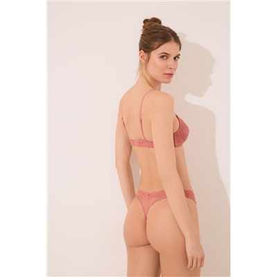 Tanga encaje cebra rosa