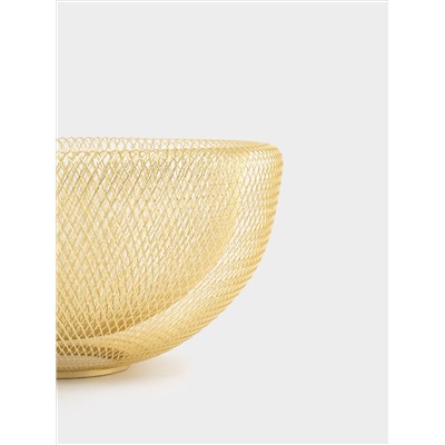 Корзина для фруктов, 30 см, металл, золотистая, Grid