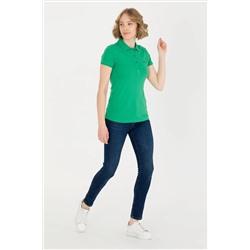 Kadın Yeşil Basic Polo Yaka Tişört