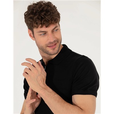 Siyah Slim Fit Kazak