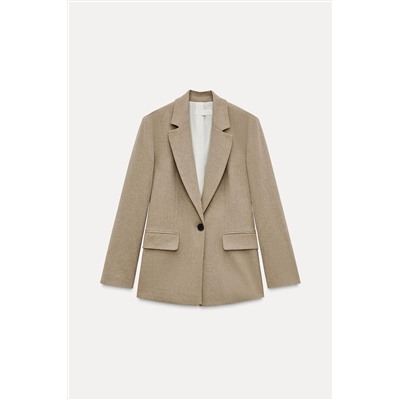 STRAIGHT BLAZER WITH PADDED SHOULDERS