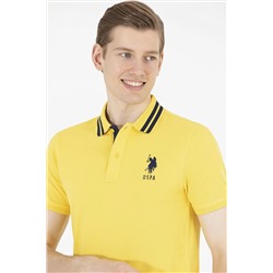Erkek Koyu Sarı Basic Polo Yaka Tişört