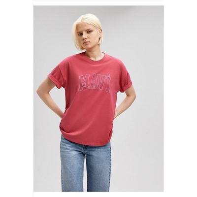 MaviLogo Baskılı Pembe Tişört Regular Fit / Normal Kesim 1611193-70931