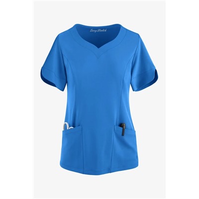 Easy STRETCH Aisha Women's 2-Pocket Sweetheart Neckline Scrub Top