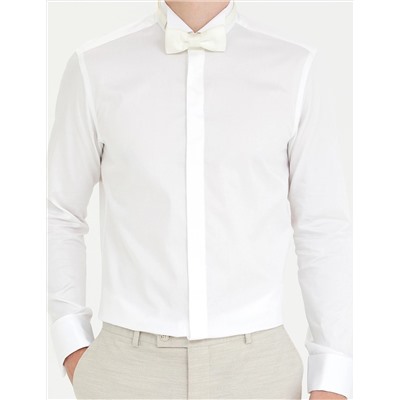 Beyaz Slim Fit Smokin Gömlek