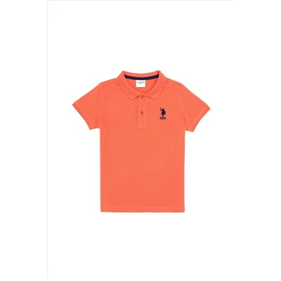 Erkek Çocuk Somon Basic Polo Yaka T-Shirt