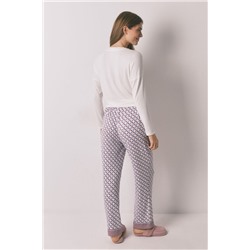 Pantalón largo ancho punto suave azul
