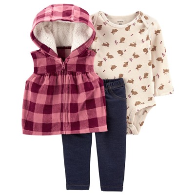 3-Piece Fleece Vest Set