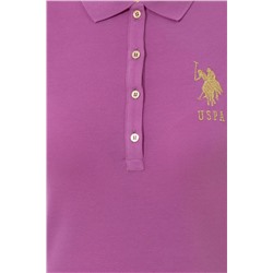 Kadın Menekşe Polo Yaka Örme Elbise