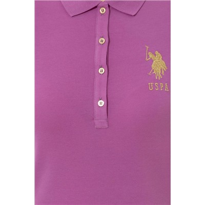 Kadın Menekşe Polo Yaka Örme Elbise