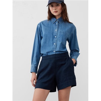 Linen-Blend Pull-On Short