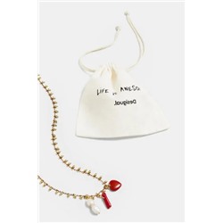 Collar largo dorado charms