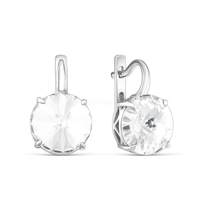 Подвеска из серебра с кристаллом Swarovski родированная 925 пробы 0042п-001
