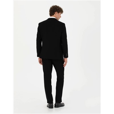 Yelekli Siyah Ekstra Slim Fit Takım Elbise