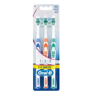 Oral-B Zahnbürste 1-2-3 Classic Care mittel, 3 St