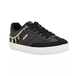 GUESS Women's Naoko Charm Lace-Up Court Sneakers