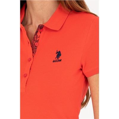 Kadın Kırmızı Basic Polo Yaka Tişört