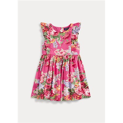 Girls 2-6x Floral Ruffled Cotton Dress