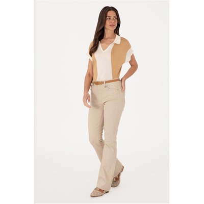 Kadın Taş Skinny Flare Fit Jean Pantolon